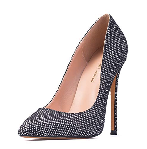 Leona - Women's Classic & Sexy Pointed Toe Slip on Pumps with 5" Stiletto High Heels. Handmade to Perfection.2