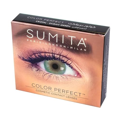 Sumita Color Perfect Cosmetic Contact Lenses Multi Functional Daily Use Protects Harmful Vision UV Lights Disposable Contact Lenses #8725 Ocean Green