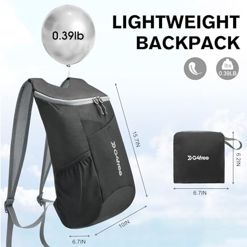 G4Free Ultraleichter Wanderrucksack, 11 l, kleiner faltbarer Wander-Tagesrucksack, lässige Outdoor-Tasche für Männer und Frauen