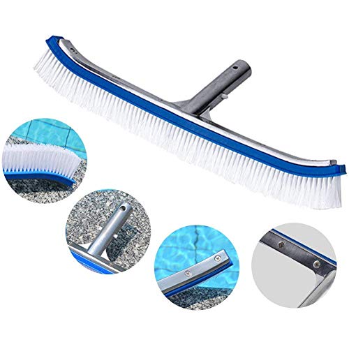 Homga Swimming Pool Brush, 18" Pool Brush,Nylon Algae Pool Brush Designed for Cleans Walls, Tiles & Floors Effortlessly
