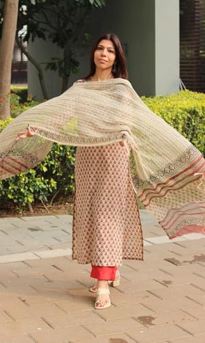 Image of LookMark Women's Viscose Rayon Kurta Set with Dupatta, Traditional Ethnic Wear