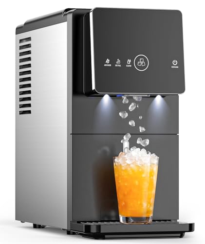 Nugget Ice Makers Countertop, 33lbs/24H Pebble Ice Maker with 1.8L Water Tank, Self-Cleaning, Portable Pellet Ice Machine with Self-Dispensing for Home/Kitchen/Office