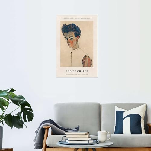Tableaux Egon Schiele affiche d'art beige 60 x 90 cm impression haute definition