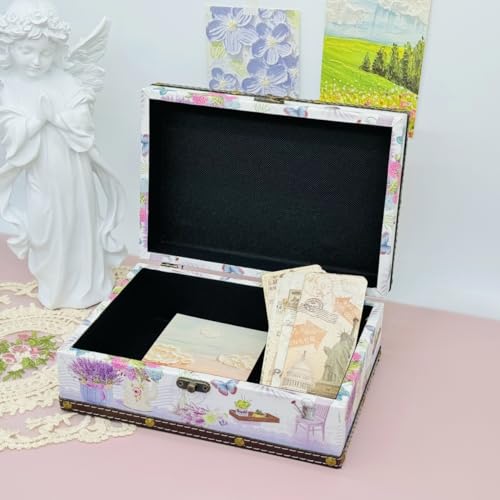Amedoo AWDB Treasure Box Vintage Wooden + Pu Leather Decorative Storage Boxes Trinket Jewelry Box Memento Case Box Keepsake Box thumb #1