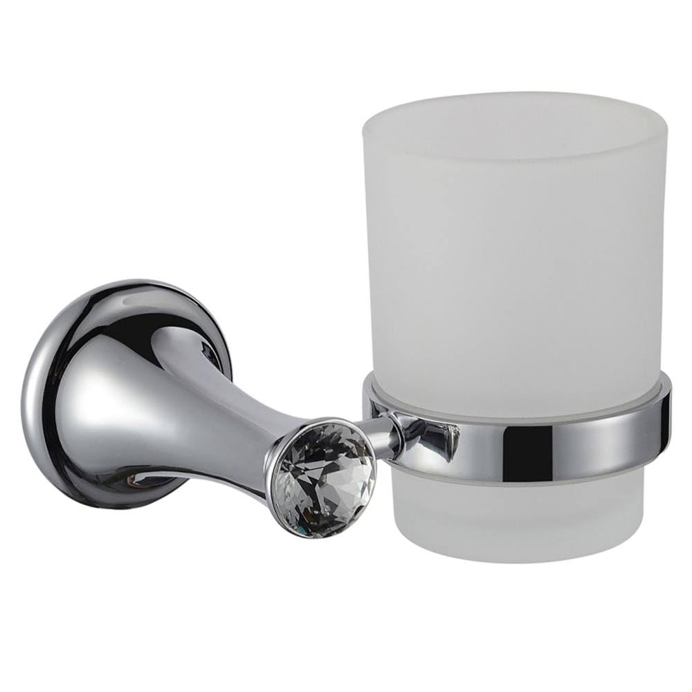 Accesorios de baño de Lujo Juego de Accesorios de baño de latón Macizo de Cristal Soporte para Cepillo de Dientes Soporte para Cepillo de baño de Metal Cromado Toallero., Soporte para Gafas