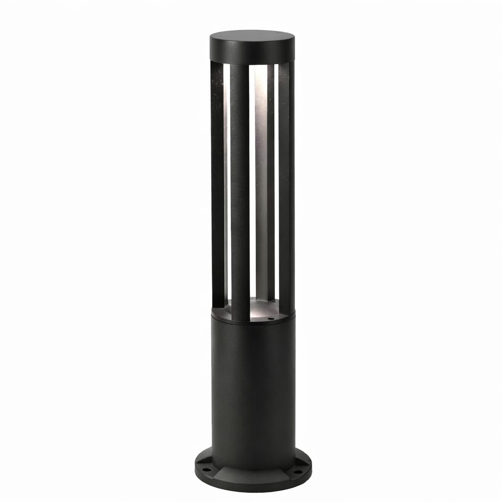 Lampioncino LED da Giardino 60 cm 12W 600LM Luce Calda 3000K IP65 Paletto Luminoso da Esterno in Alluminio per Vialetti Giardino Cortile Illuminazione Moderna Nero