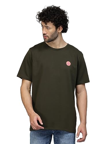 Image of Rigo Back Printed Half Sleeves Round Neck Oversized T-Shirt for Men | Drop Shoulder T-Shirt for Men | Loose Baggy Fit T-Shirt for Men