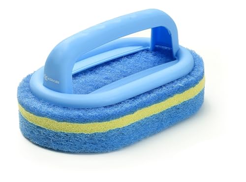 Image of Scrub Brush Set for Bathroom Kitchen Bathtub Toilet Deep Cleaning Brush Tools All Purpose Cleaner Sponge Scrubbing Brushes with Ergonomic Handle, 4-Piece