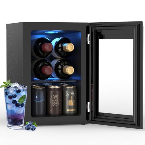 Image of Electactic 24 Cans Mini Fridge, 0.6 cu ft Beverage Refrigerator Cooler with Digital Temperature Control, Compact Drink Dispenser for Soda Beer, for Home Office Dorm, Black