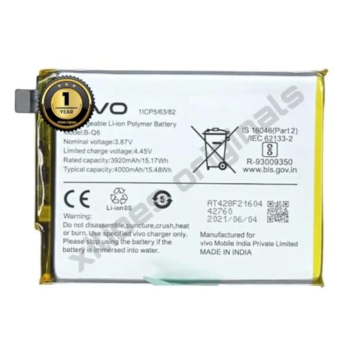 Image of B-Q6 Battery for Vivo V21E V2055 /15.48WH 3.87V Battery with 1 Year Warranty**** (R233)