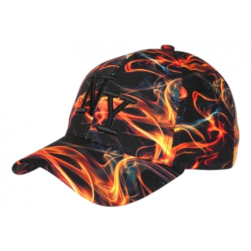 Casquette NY enfant flamme orange noire réglable : la solution style et confort pour 7-12 ans