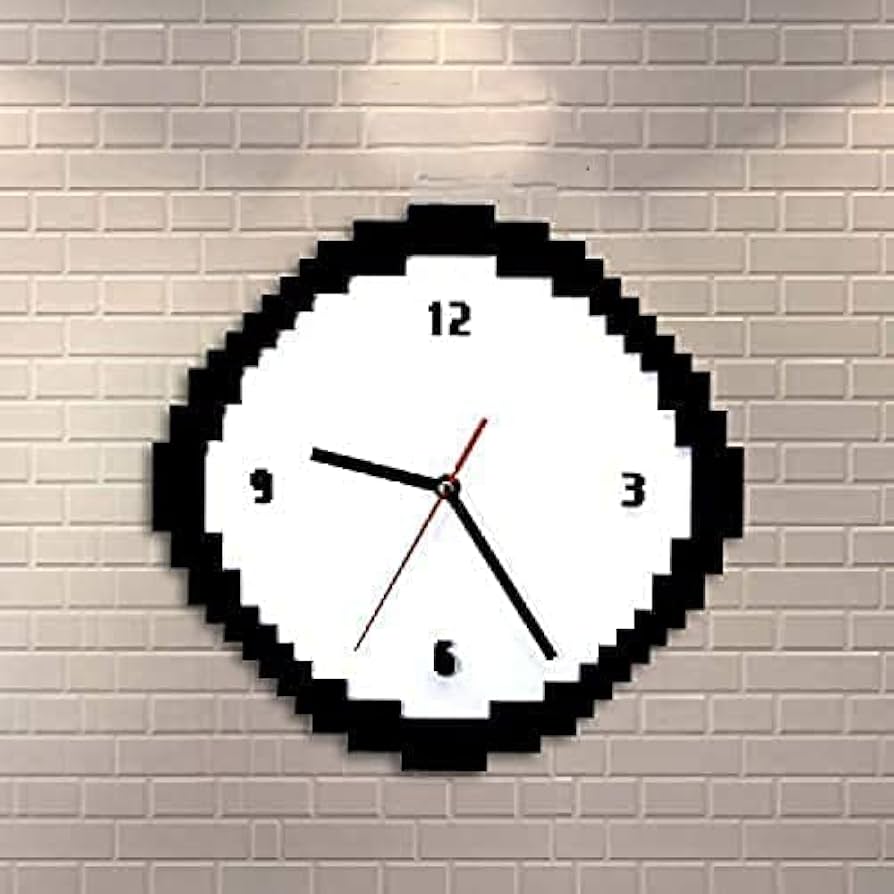 Amazon.co.jp: 壁掛け時計ピクセルタイムクロック8ビット