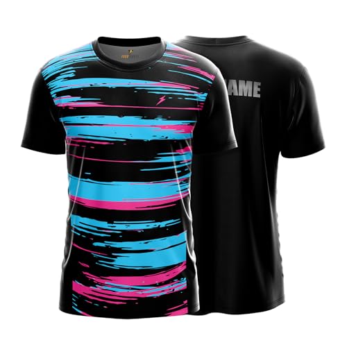 Image of YOURJERSEY Custom Sports Jersey for Men & Kids | Add Player Name | Personalised Cricket /Football /Badminton T-Shirt | Custom Team Jersey
