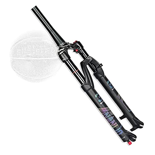 FKXSXAZ Horquilla de suspensión para Bicicleta de montaña de 26, 27,5 y 29 Pulgadas, aleación de Aluminio, Recorrido de 140 mm, Tubo Recto de 1-1/8', Ideal para Ciclismo Urbano.