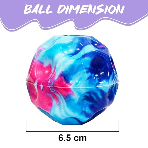 Image of VGRASSP Super Bouncy Rubber Moon Ball Toy for Kids and Adults with Craters - High Bounce, Textured Grip, Perfect for Playtime Fun - Return Gift Foam Ball, Multicolor (Pack of 2)