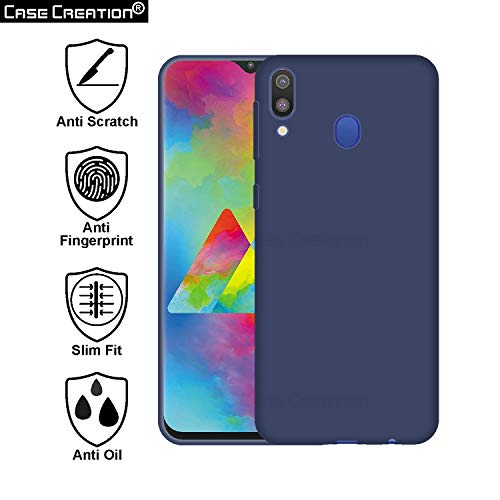 Image of Case Creation Luxurious OG Series for Samsung Galaxy M20 Case Cover,Anti-Dirty Slim Case Frosted Matte Cute Candy TPU Raised Bezel (Splash of Color) Back Cover for Samsung M20 -Navy Blue