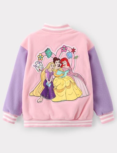 Image of Disney Kids Fleece Bomber Jacket, Varsity Outerwear with Pockets, 2-10Y