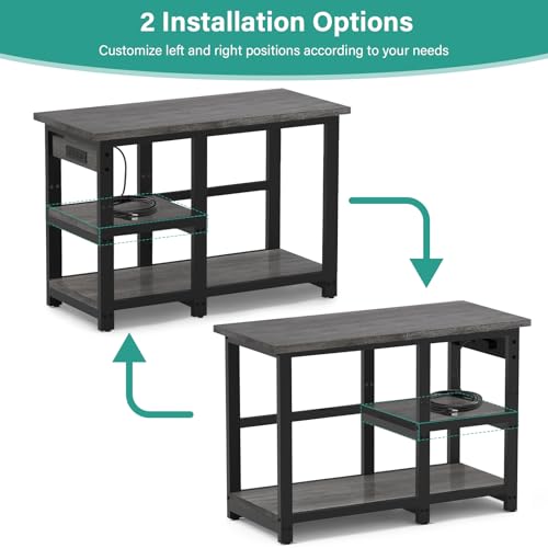 Image of AQQA 40-50 Gallon Fish Tank Stand with 5 in 1 Power Outlets, 36x18 Inch Heavy Duty Metal Frame Aquarium Stand, Adjustable Storage Shelves, 720LBS Capacity Terrarium Stand, 3 Tiers Reptile Tank Stand