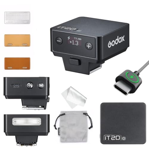 Image of Godox IT20 O IT20O Flash for Olympus, GODOX Mini Camera Flash | TTL /Manual Modes,7.4V 300mAh Battery,1.5s Recycle,with ±⅓ Increment,Hot Shoe Triggering,Includes Spreader /Color Filter (Black