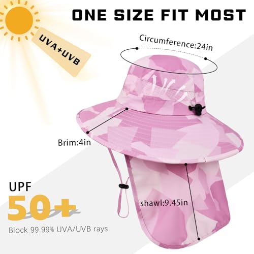 Image of Sun Hats for Men Women, UPF50+ Protection Safari Hat,Wide Brim Fishing Hat with Neck Flap,Bucket Hats for Beach Hiking