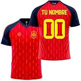 Stock Futbol Selección Española - Camiseta Mundial 2026-2028 Réplica Oficial Personalizables | Roja | Número y Dorsal Personalizables | Tejido Transpirable | Fútbol Adulto y Niño