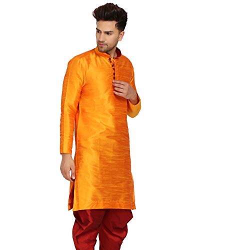 Image of Men's Ethnic Silk Loop Button Kurta