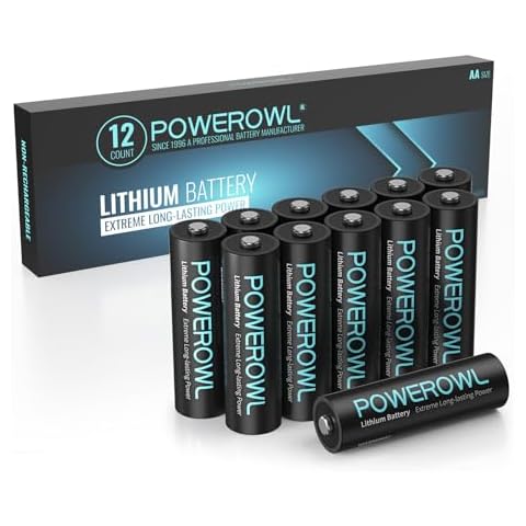 POWEROWL Lithium AA Batteries, 1.5V High Capacity Double A Battery for Camera Freezer Thermometer etc,12 Pack (Non-Rechargeable) Cover