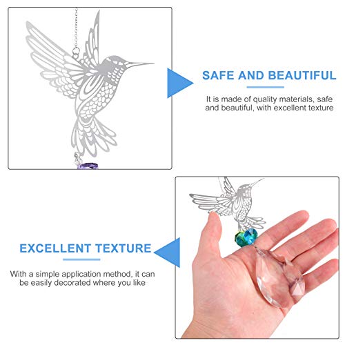 DOITOOL 2Pcs Hummingbird Suncatcher Chakra Pedra Pingentes de Cristal Prismas De Vidro Ornamento de