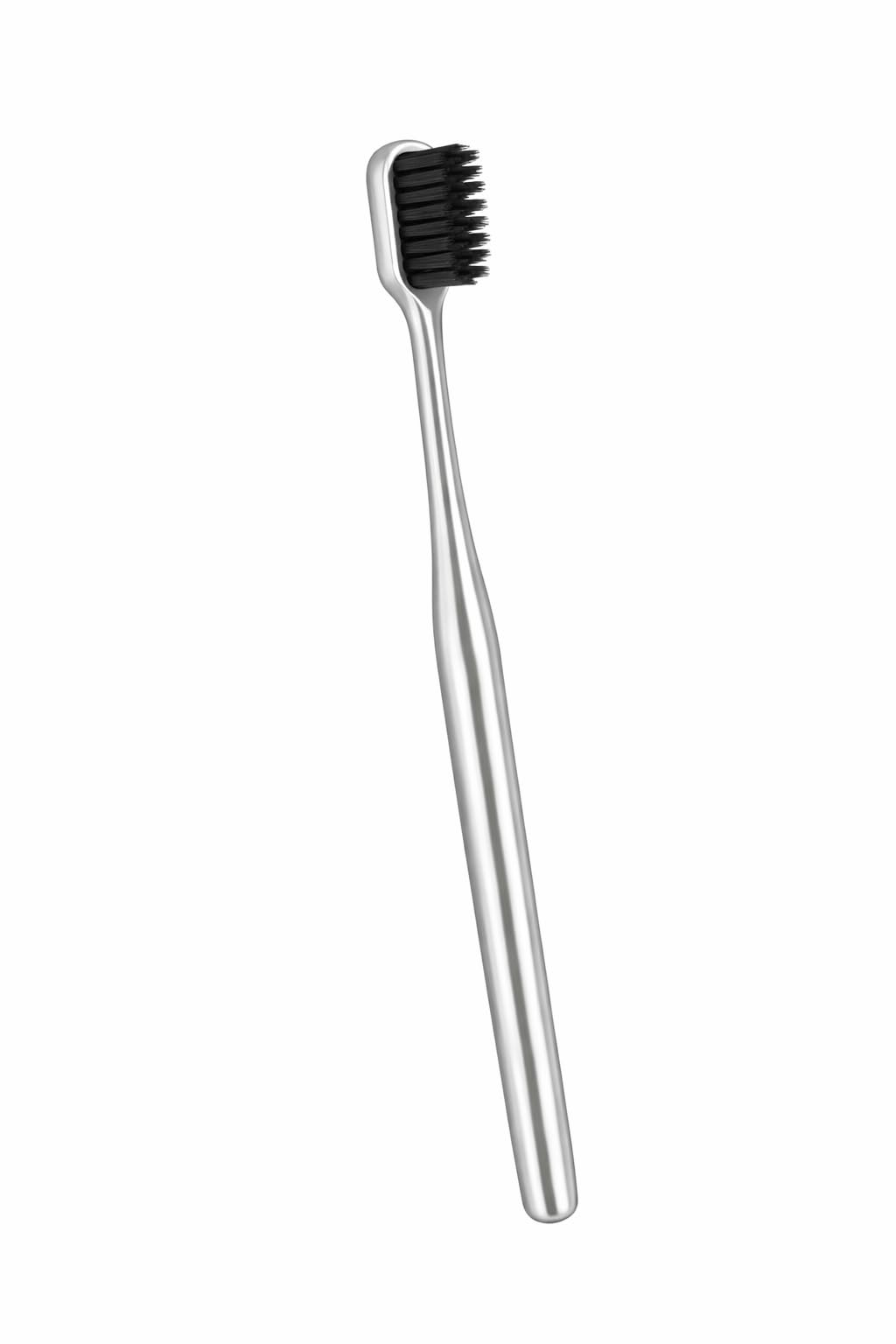 Pickliin Luxury Silver Toothbrush | Premium Metal Coated Handle Manual Toothbrush | Soft Black Bristles | Elegant Reusable Tooth Brush for All Age groups Home & Travel-image-4