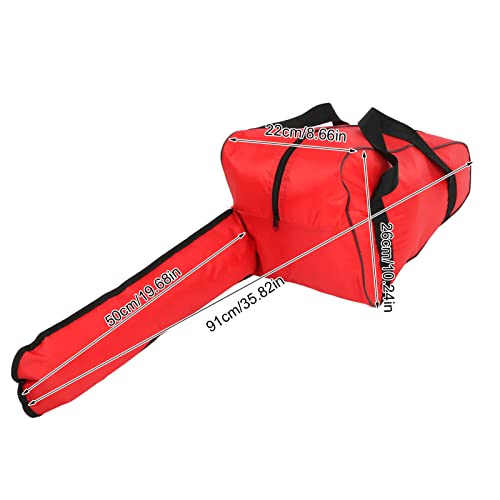 Chainsaw Carrying Case Heavy Duty Waterproof Oxford Cloth Portable Storage Bag for Lumberjack Red 20 Inch - Image 2