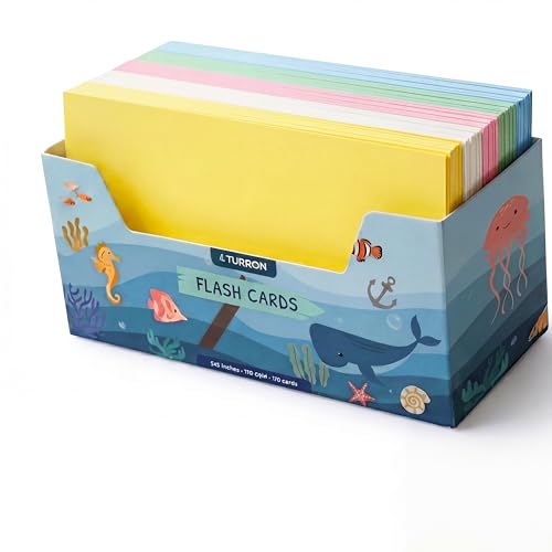 Image of Turron Basic Blank Index Flash Cards (150, Multicolor, 3 x 5 Inch, Plain)