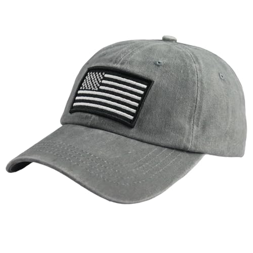 Image of SHANVANKE American Flag Baseball Cap, Cotton Adjustable Embroidered US Baseball Cap for Men Women
