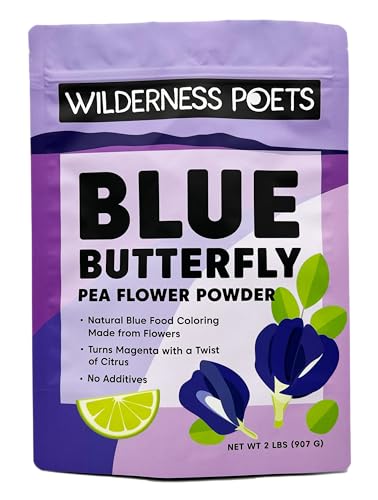 Wilderness Poets, Blue Butterfly Pea Flower Powder - Blue Matcha Tea (32 Ounce - 2 Pound)
