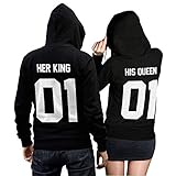 Oferta – Recibirás dos sudaderas con gran diseño de King y Queen en el pecho. La sudadera tiene un agradable tejido interior cálido que calienta incluso en las noches de verano. Estampado con un proceso de impresión de alta calidad, la sudadera con capucha da una buena impresión también hacia el exterior.