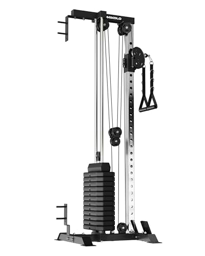 Mikolo Wall Mount Cable Station Pro - 190lb Weight Stack Cable Machine, Cable Crossover Machine with Dual Pulley System and 27 Positions for Home Gym