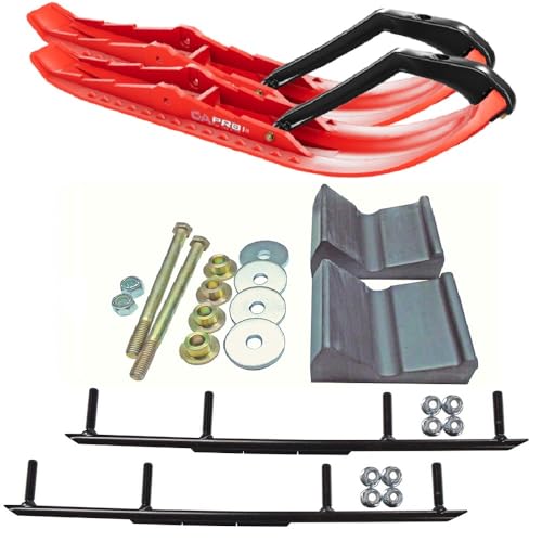 C&A Pro Red TMX Snowmobile Skis w/ 6