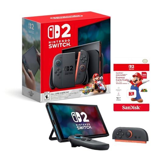 Nintendo Switch 2 + Mario Kart World Bundle + 256GBMicro SD Card
