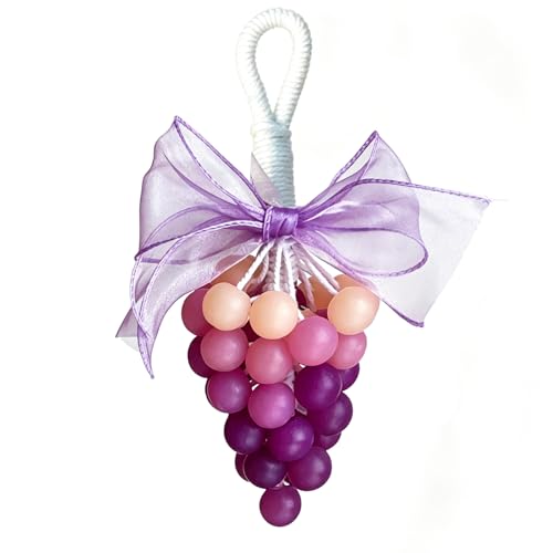 Image of Colorful Grape Soap on Rope Cute Shaped Handwashing Grapes Soap Bar, Novelty Hanging Fruit Soap for Bathroom Decor,Fun Gift Handmade Soap