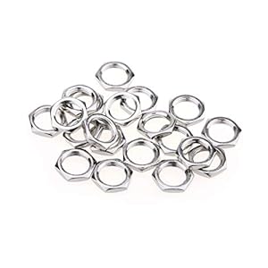 Musiclily Pro 3/8 Inch Moer voor Gitaar Potmeters, Nikkel (20 Stuks)