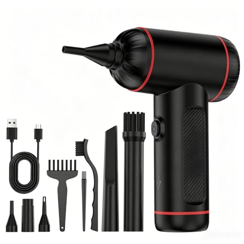 Compressed Air Duster, 100000RPM Handheld Car Vacuum/Air Blower& Pump, 3 Gear Adjustable Electric...