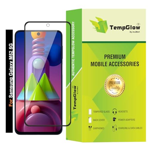 Image of Screen Protector for Samsung Galaxy M52 5G (Black) Tempered Glass Edge-to-Edge 6D Screen Guard With Installation Kit