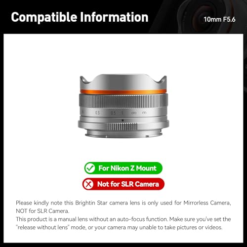 10mm F5.6 Fisheye Manual Focus Prime Lens for Nikon Z-Mount Mirrorless Cameras, APS-C Ultra-Wide Angle Fixed Lens, Fit for Z7II, Z6II, Z7, Z6, Z9, Z50, Z5, Z-FC, Z30 (Silver) - Image 4