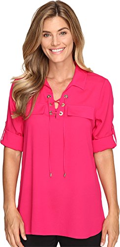 Calvin Klein Women's Modern Essential Lace-Up Blouse