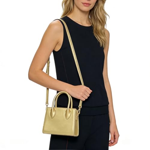 Image of Small crossbody tote bags for women faux leather cute clutch mini purses and handbags