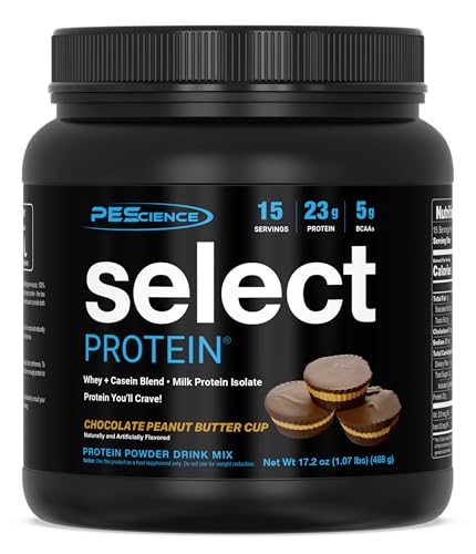 Image of PEScience Select Protein Powder, Chocolate Peanut Butter Cup, 15 Servings | Whey and Casein Blend, Lean Protein Powder, Low Calorie, Low Carb, Keto Friendly, Gluten Free
