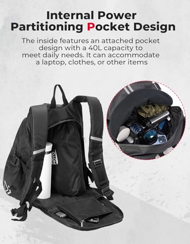 KEMIMOTO Mochila de motocicleta, 40 L para homens, bolsa de capacete à prova d'água para viagens, v