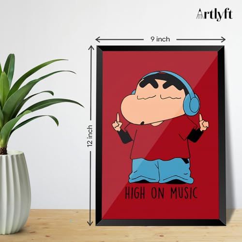 Image of ArtLyft Demon Slayer Anime Wall Frame A4 | Rengoku Quote Poster Frame | Motivational tanjiro - renguko Wall Art | Otaku Room Decor | Anim Lover Gift (Shinchane (High On Music))