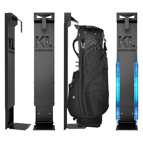 Kastor Lulu Wall Mount Golf Bag Storage Stand for Garage Carbon Steel Silent Sliding Rail Golf Bag Holder Wall Mount Rack Golf Bag Storage Organizer for Golfing Clubs Home Basement - 1 Piece