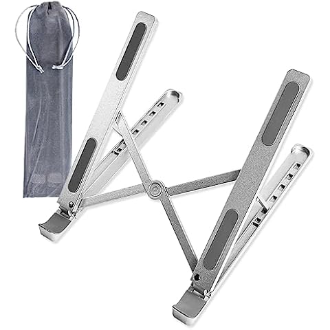 Santek Laptop Notebook Stand with 7 Angle Adjustable - Light Sturdy Ergonomic Foldable Aluminum Support Stand for MacBook iPad Tablet LED Tracer Light pad Cover
