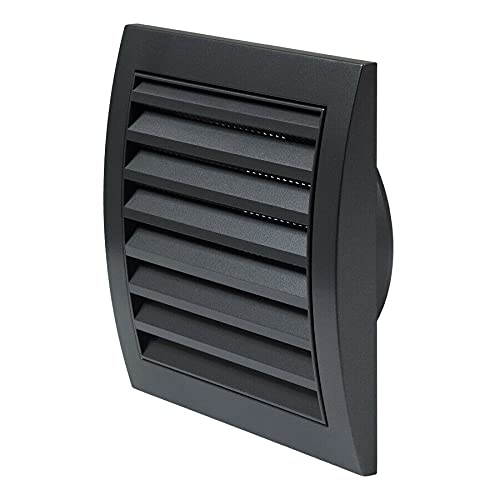 Prostko Ltd Anthracite Air Vent Grille - 150Mm X 150Mm / 100Mm - Duct Flange - Ventilation Cover.
